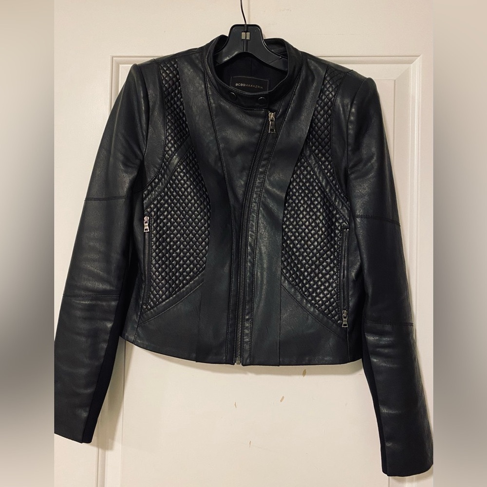 BCBGMAXAZRIA Vegan Leather Moto Jacket